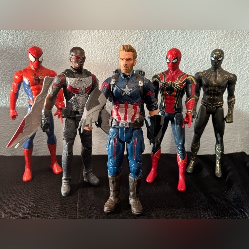 LOT of 5 Action Figures Marvel Hasbro 2017 12" /Mattel 2018 Spider-Man